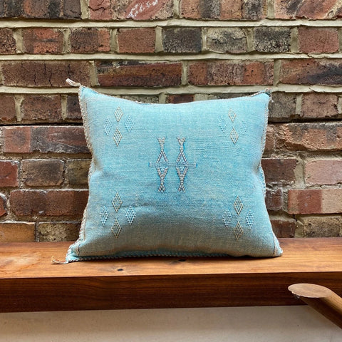 Cactus Silk (Sabra) Handmade Cushion Cover Blue