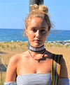 Blue Suede with White Lace Choker