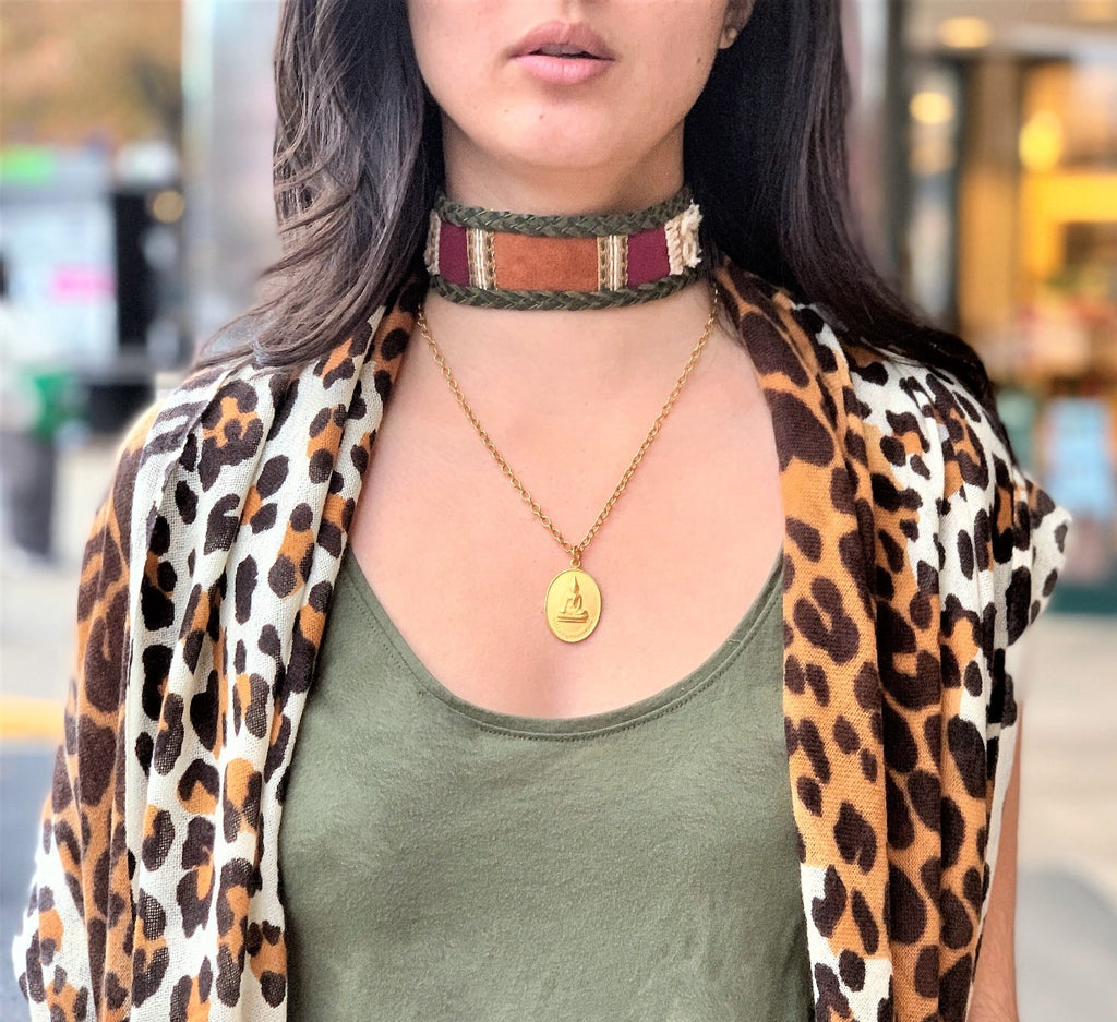 Burgundy Suede Choker