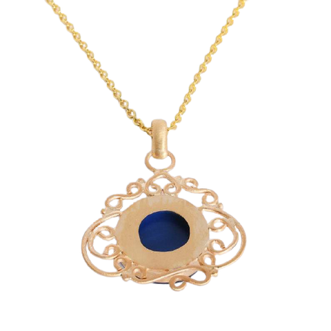 Blue Aventurine, 18K Gold Plated Necklace.