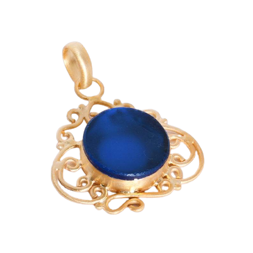 Blue Aventurine, 18K Gold Plated Necklace.