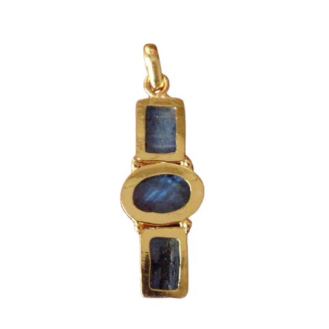 Kyanite, Labradorite, Gold Vermeil Necklace.