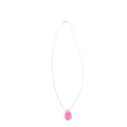 Pink Druzy Necklace.