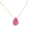 Pink Druzy Necklace.