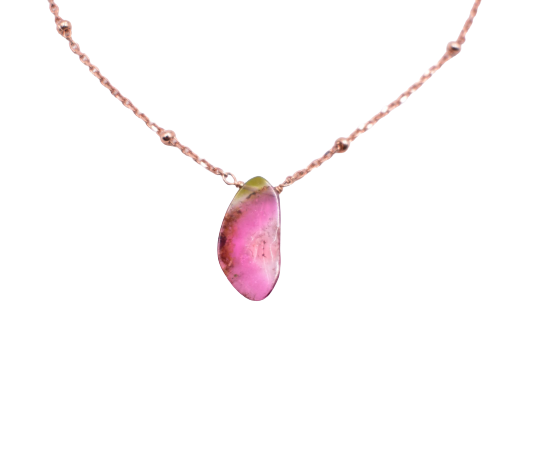 Watermelon Tourmaline Necklace.