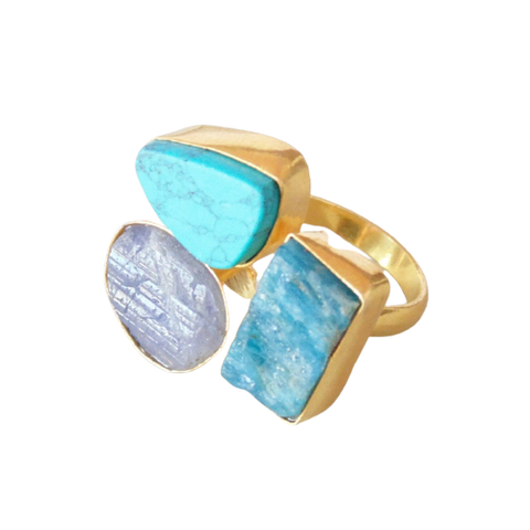 Blue Apatite Stone Ring
