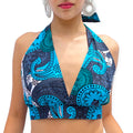 The Chroma Collection Halter Top - Light Blue, White and Gray