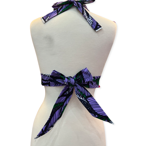 The Chroma Collection Halter Top - Purple Leaf