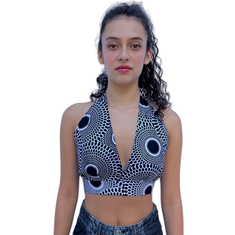 The Chroma Collection Halter Top - Black and White