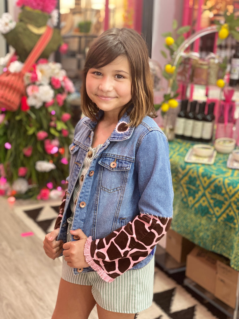 Denim Pink Cheetah Jacket