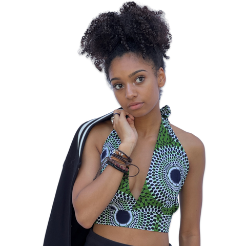 The Chroma Collection Halter Top - Black, White and Green