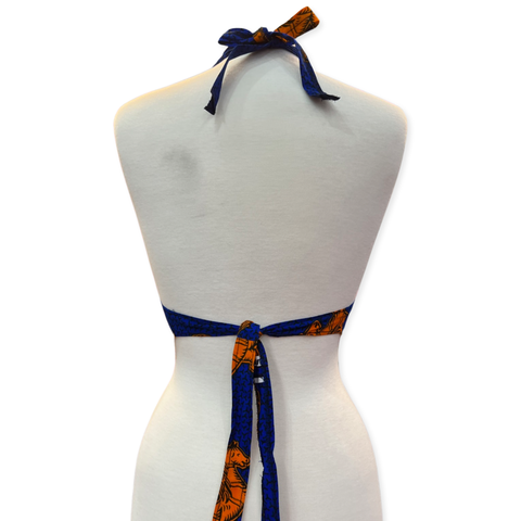 The Chroma Collection Halter Top - Blue with Orange Horse