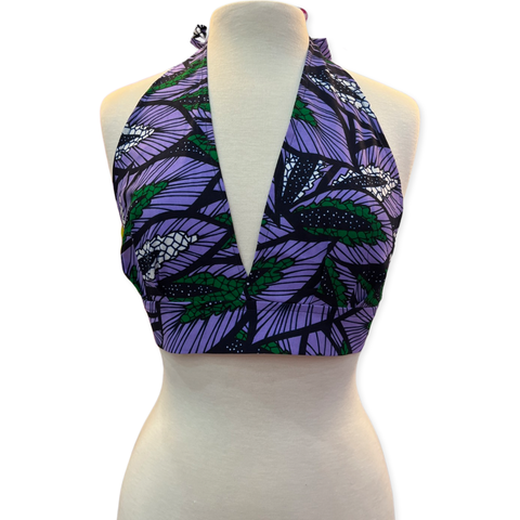 The Chroma Collection Halter Top - Purple Leaf