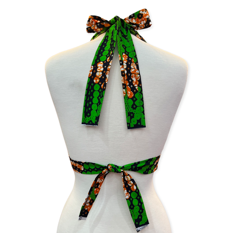 The Chroma Collection Halter Top - Green and Orange