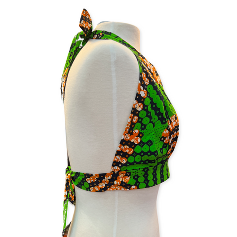 The Chroma Collection Halter Top - Green and Orange