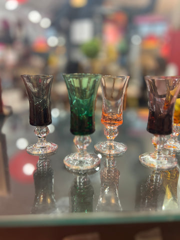 Set of 6 Vintage Color Shot Glasses