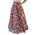 The Chroma Collection Maxi Skirt - Blue and Red Swirls