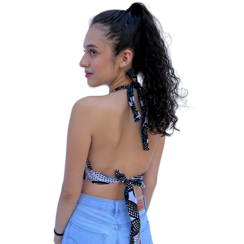 The Chroma Collection Halter Top - Blue Leaf
