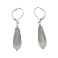 Selenite Drops Silver Leverbacks
