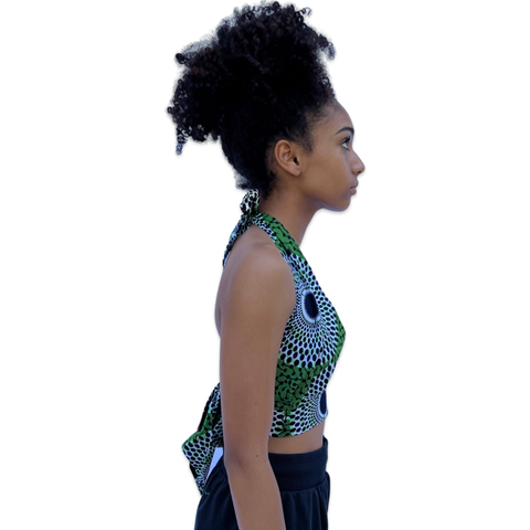 The Chroma Collection Halter Top - Black, White and Green