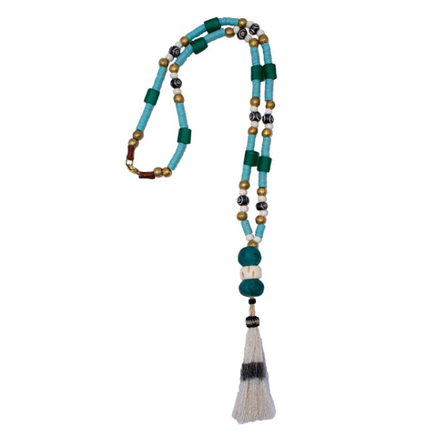 La Luna Beaded Tassel Necklace