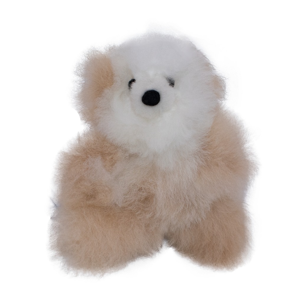 Alpaca Teddy Bear Small Brown & White