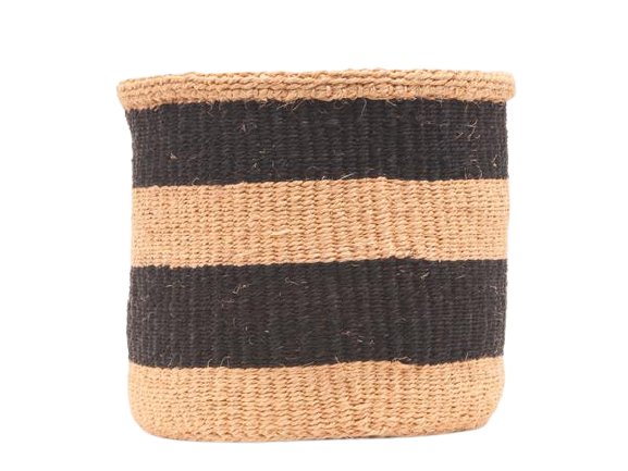 MCHORO: Charcoal and Sand Woven Storage Basket