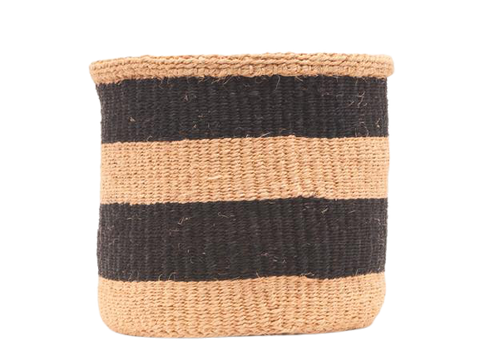 MCHORO: Charcoal and Sand Woven Storage Basket