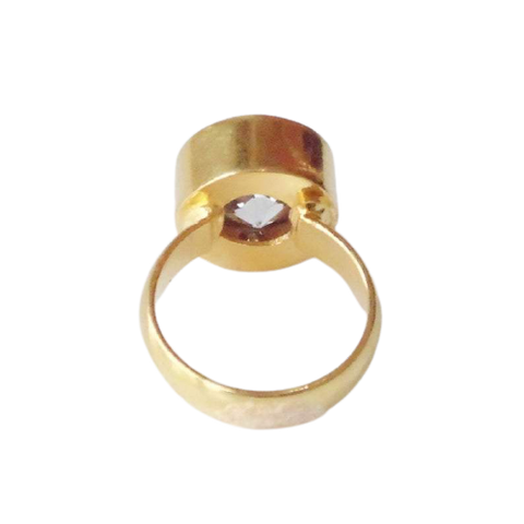 White Cubic Zirconia Round Stone Ring