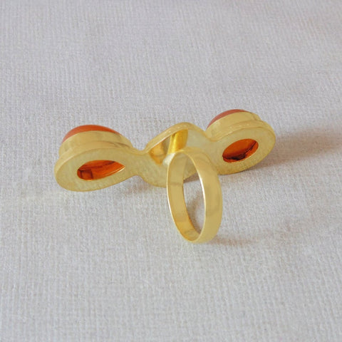 Orange Carnelian Multi Stone Ring