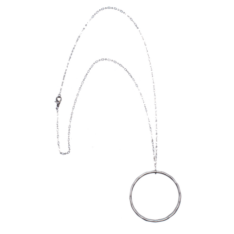 Hammered Silver Circle Necklace