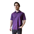 Plum Handloom Short Sleeve Button-Up