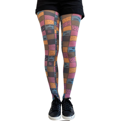 Colorful Patchwork tights For Women