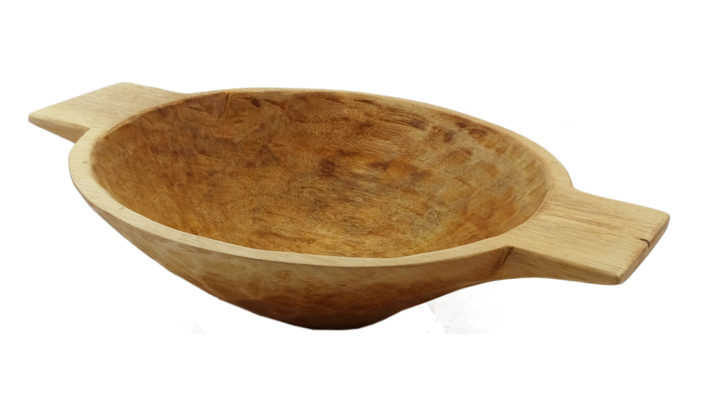Large Wood Bowl with Handles