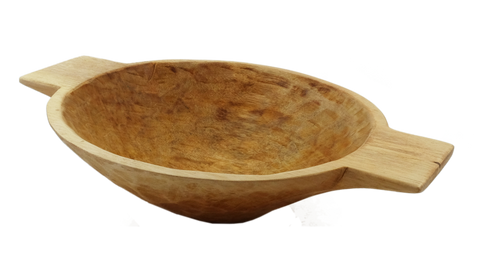 Large Wood Bowl with Handles