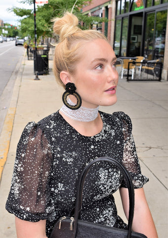 White Lace  Statement Choker